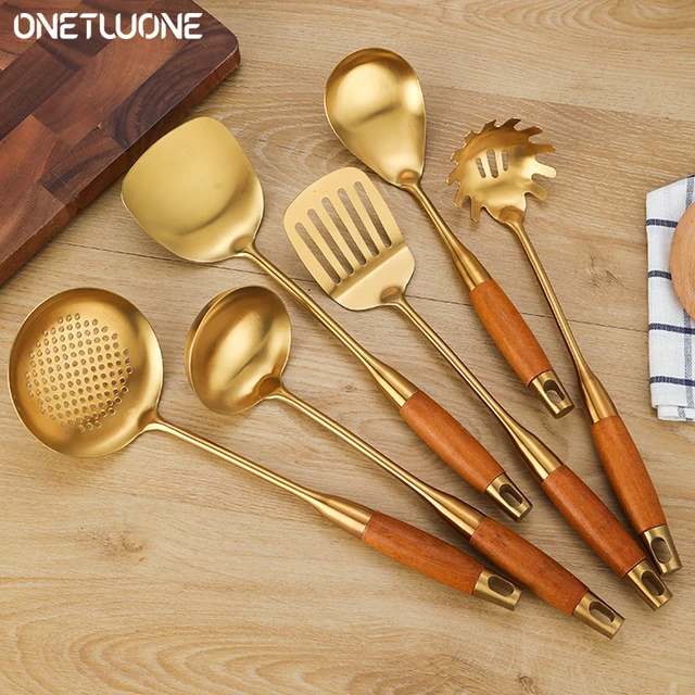 Gold Plated Cooking Utensils (7 Piece)