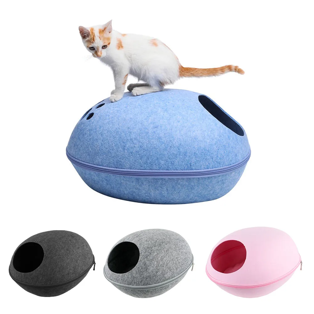 4Colors Cat House Bed Cave Puppy Cat Bed House Kennel Lovely Bow Zipper Fleece Nest Cats Pet Products With Cushion