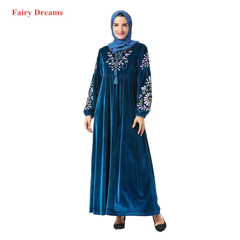 Женский бархатный халат Abaya Пакистан Дубай Турция турецкий Бангладеш Исламская