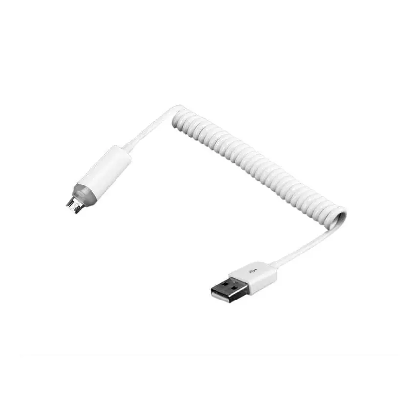 Спиральный USB2.0 A штекер для Micro USB B 5Pin адаптер пружинный кабель шнур 1 метр|Кабели
