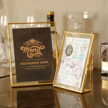 

Classic Simple Antique Rectangular Freestanding Transparent Glass Photo Frame for Home Decoration Display