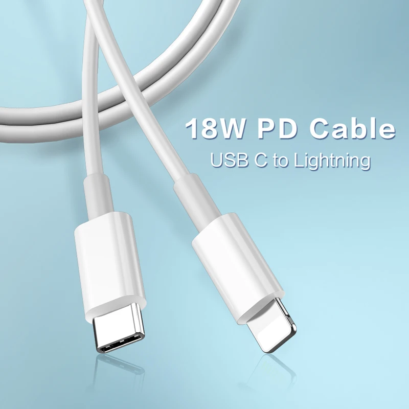 2 м 18 Вт USB PD кабель Type C зарядный для Lightning iPhone 11 Pro 8 Plus X XR XS Max длинный провод быстрой