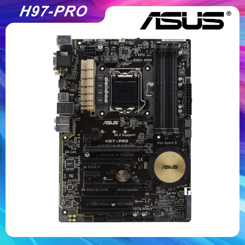 Asus H97 Pro Lga 1150インテルh97 Hdmi Sata 6ギガバイト 秒usb 3 0 Atxデスクトップマザーボードコアi7 I5 I3 Pcie3 0 32ギガバイト使用pcマザーボード マザーボード Aliexpress