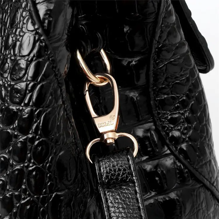 Retro Red Green Leather Womens Alligator Bags Luxury Designer Handbag Brown Black Ladies Large Crocodile Crossbody Bag for Women (14)