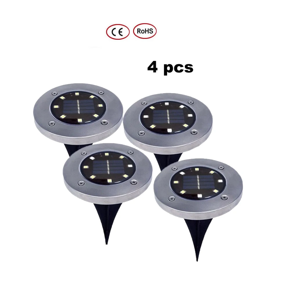 

4-8pcs Solar Light Outdoors Waterproof 8 LED Solar Street Light Garden Decor Buried Stair Lamp Underground Decking Solar light h