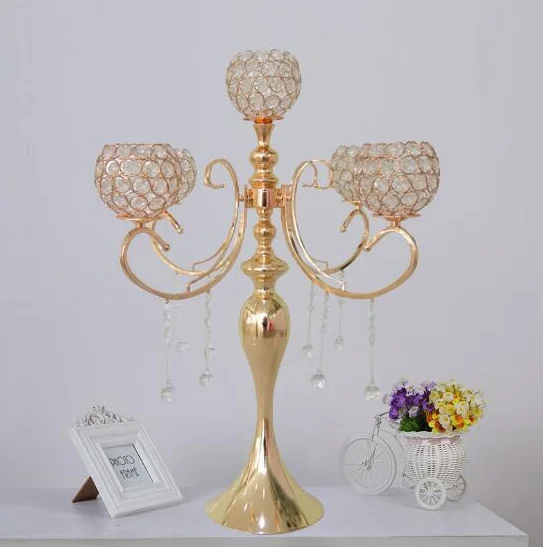 5 Heads Acrylic Candlestick Candle Holder Candlestick walkway stand For Wedding Decoration