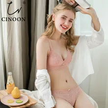 CINOON ультратонкое Нижнее белье Комплект кружевной сексуальный бюстгальтер комплект пуш-ап нижнее белье вышивка бюстгальтер нижнее белье для женщин комплект бюстгальтер и трусики