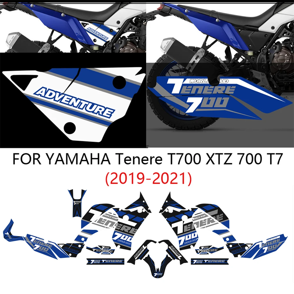 

Наклейки на топливный бак мотоцикла для YAMAHA Tenere T700 XTZ 700 T7, Набор наклеек, комплект защитных чемоданов для багажника 2019 2020 2021