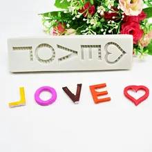 Силиконовая форма «любовь» с буквенным принтом на день рождения Фондант для форм кекса формы для сладостей Свадебные инструмент для декорирования тортов украшения формы для выпечки