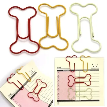 

Useful Metal Paper Clips For Scrapbook 24pcs/pack Crafts Stationery School Supplies Art Projects Dog Bone Shape Bookmark Student