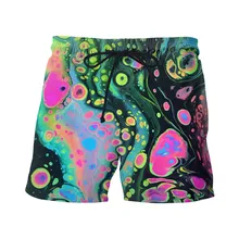 Красочные художественные повседневные шорты, забавные, крутые, художественные, эстетические, летние, пляжные шорты для фитнеса, короткие, для бега, сетчатые, дышащие шорты, брюки