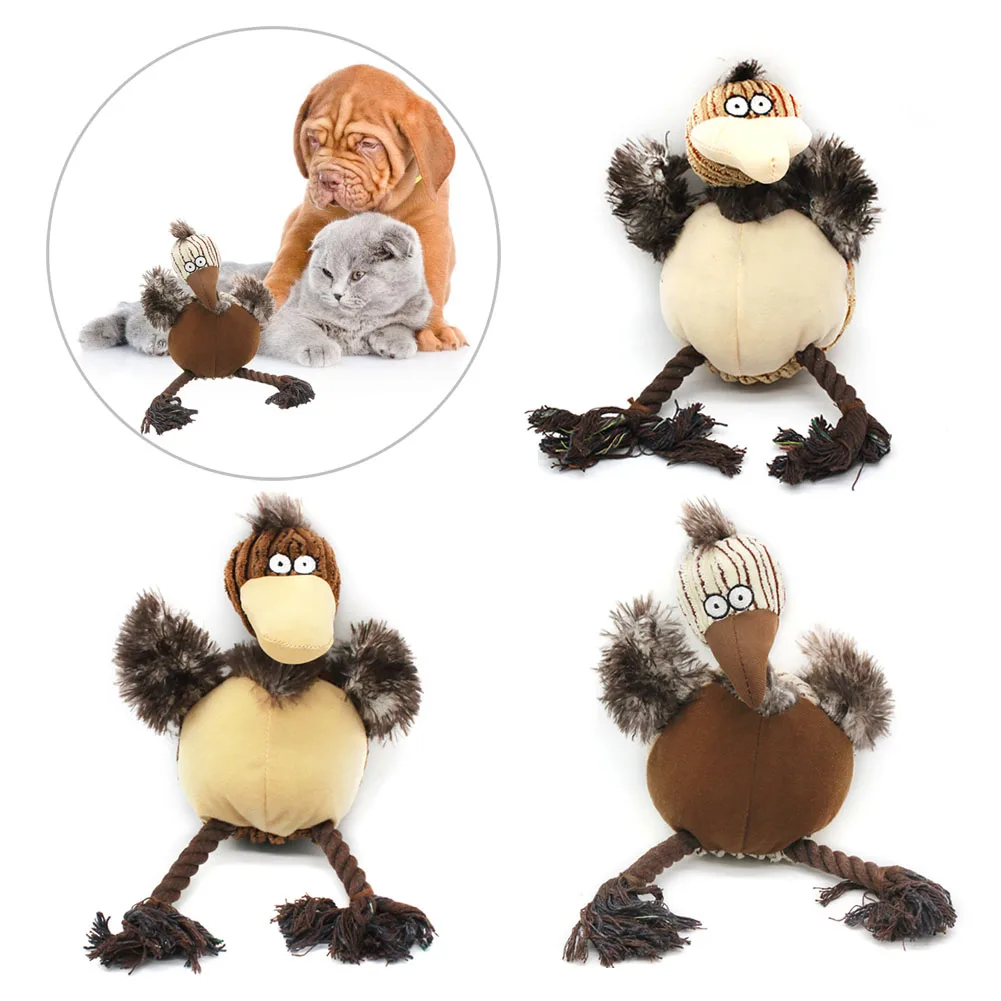 Squeaky Fun Dogs Animal Shape Toys Gift Set Honking Squirrel for Chew Squeaker Dog Red Bird Teeth Cleaning | Дом и сад