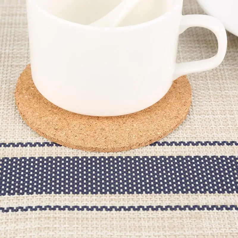 

1Pcs Heat Insulation Round Cork Plain Coaster Coffee Wine Drink Tea Cup Mat Pad Household Office Mat Non-Slip Tablewarecoasters