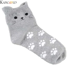 KANCOOLD носки с кошачьими следами милые женские модные хлопковые носки без пятки Новая мода унисекс высокое качество осень зима горячая распродажа