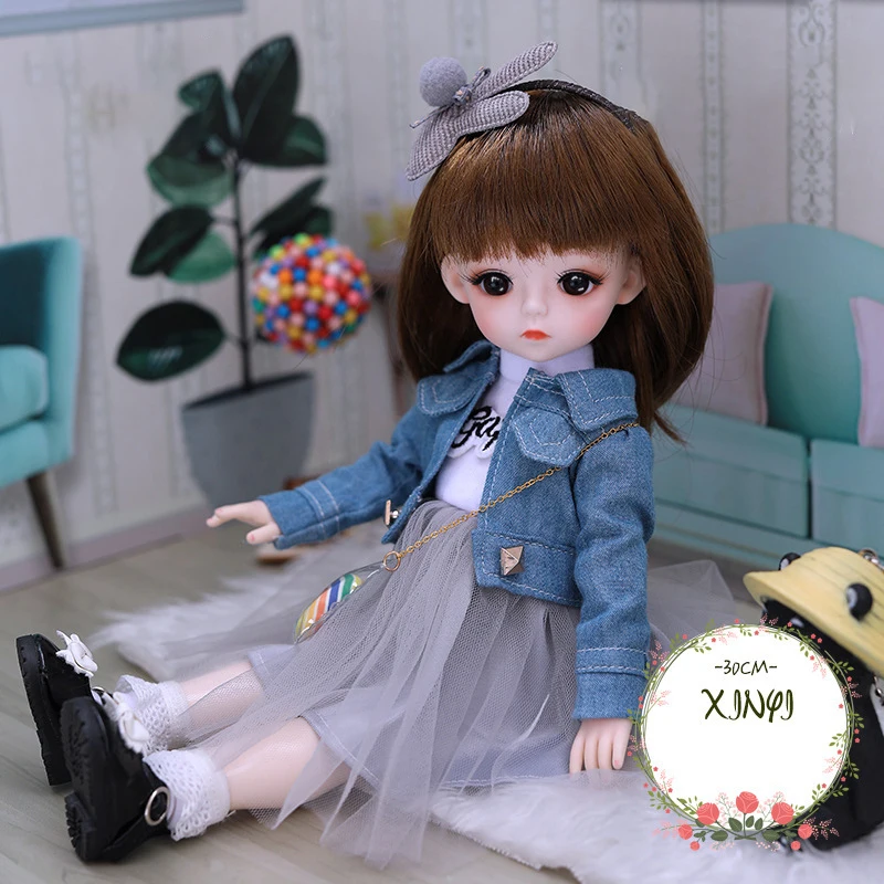 30CM Fashion Bjd Doll 18 Joints Beauty Make Up DIY Bjd Dolls With Clothes Suit Best Gifts For Girl Handmade Beauty Toy 1/6 BJD 14