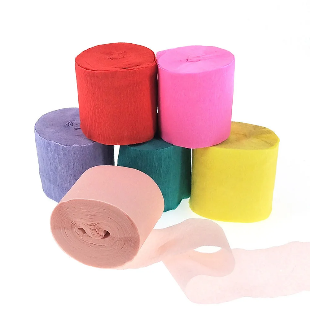 100*4.5cm Colored Crepe Paper Streamer Rolls DIY Craft Wrinkled Roll for Wedding Party Decoration Flower Wrapping Gifts | Дом и сад