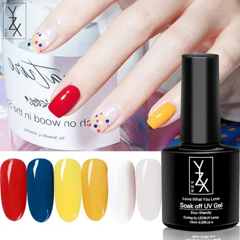 

YXZ New UV/LED Nail Gellak Soak Off 10ml Toenail Enamel Varnish Black Milk White Yellow Green Red Nail Gel Polish For Cute Women