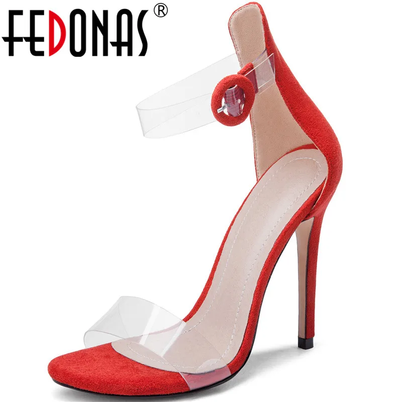 

FEDONAS Classic Design Women Back Zipper Sandals Night Club Open Toe Party Suppwer High Heeled Elegant Fashion 2020 Shoes Woman