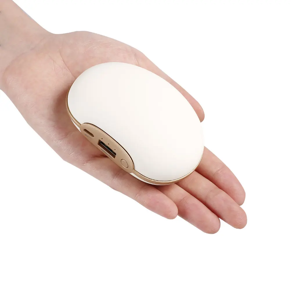 

Cute Pea Shape Winter USB Rechargeable Mini Hand Warmer Massage Portable with Power Bank 4000mah for Cellphone