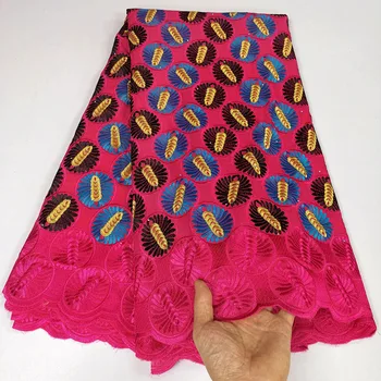 

Fuchsia African Voile Lace Fabric 2020 High Quality Lace Material Nigerian Lace Cotton Embroidery Fabrics For Wedding Dress