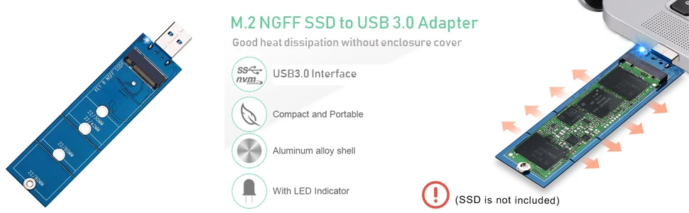 Onvian M.2 NGFF SSD к USB 3,0 адаптер M.2 B Key SATA конвертер SSD портативный внешний жесткий диск поддержка 2230 2242 2260 2280