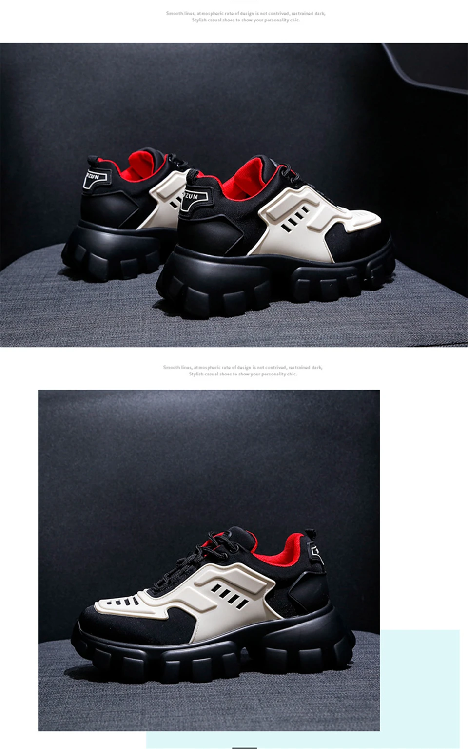 Leather women's sports shoes thick bottom increased latest trend luxury wild casual high quality designer explosion tide