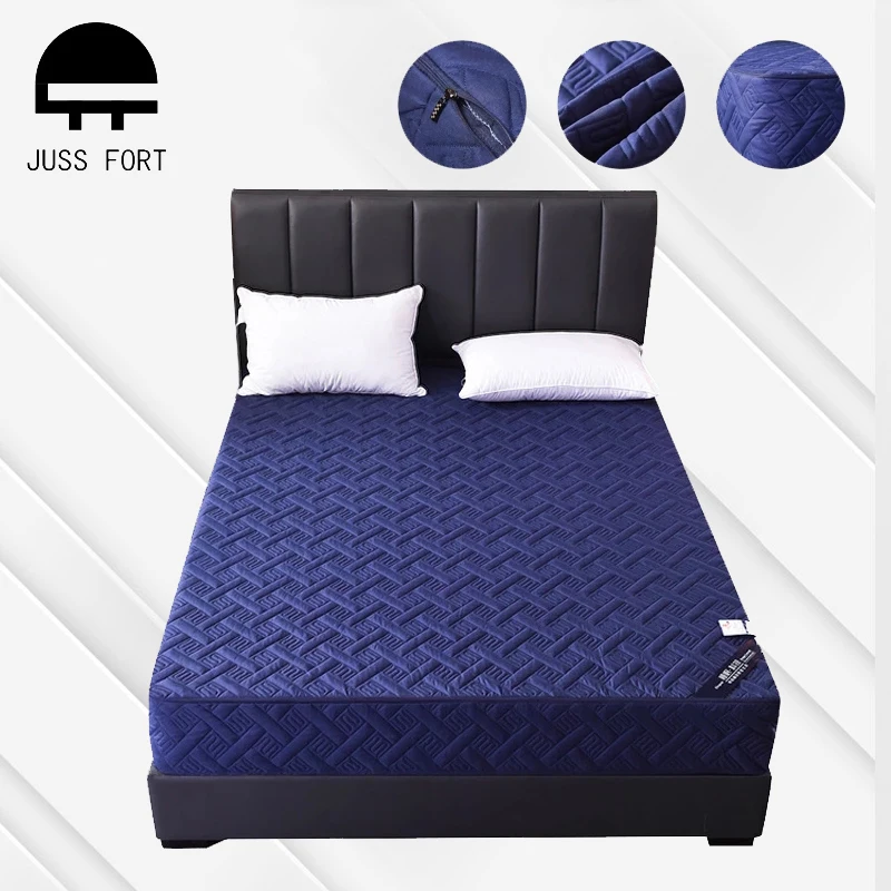 Six-sided Protective Zipper Bed Cover Brushed Fabric Quilt Mattress Protector for Breathable Anti-mite Topper | Дом и сад