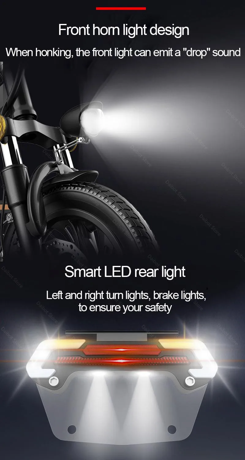 Daibot Electric Folding Bicycle 400W 48V Two Wheels Electric Bicycles With Removable Battery Mini 12 Inch Electric Scooter Bike (14)