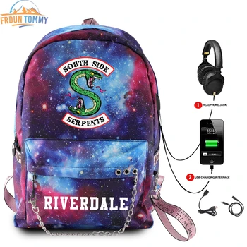 

Riverdale Star colour Fashion backpack multifunction USB charging Travel bag for teenagers Boys Girls School Bags Travel Bags