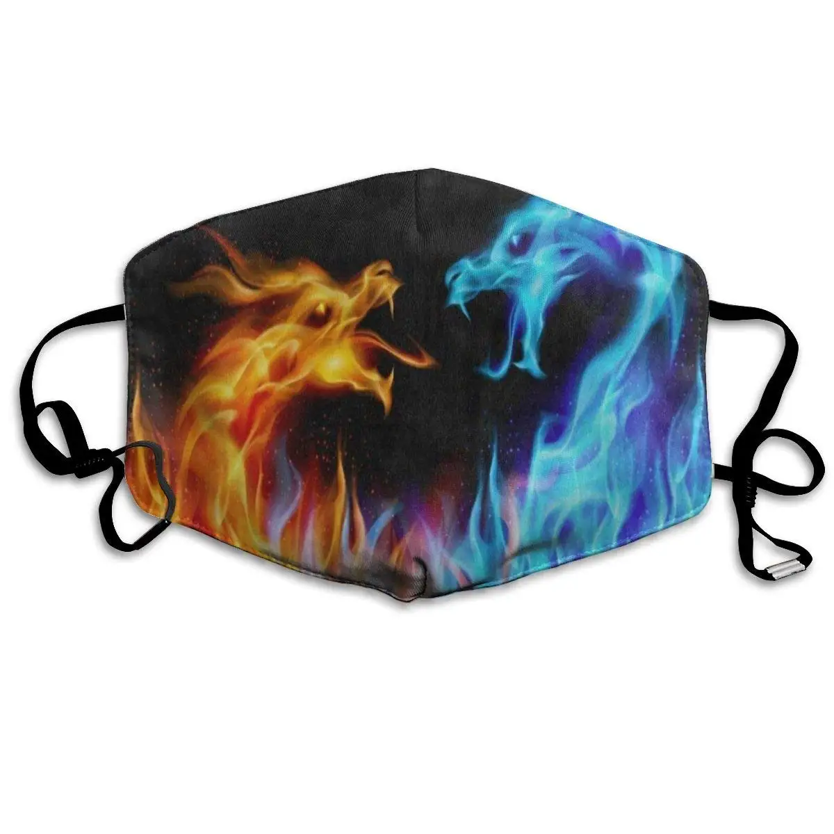 

Blue And Red Fiery Dragon Hot Dust Mouth Mask Reusable Anti-Dust Face Mask Adjustable Earloop Skin Protection