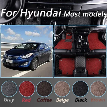 

Waterproof Floor Mats Car Floor Mats For Hyundai santa solaris tucson terracan elantra accent i30 lantra Styling Double layer