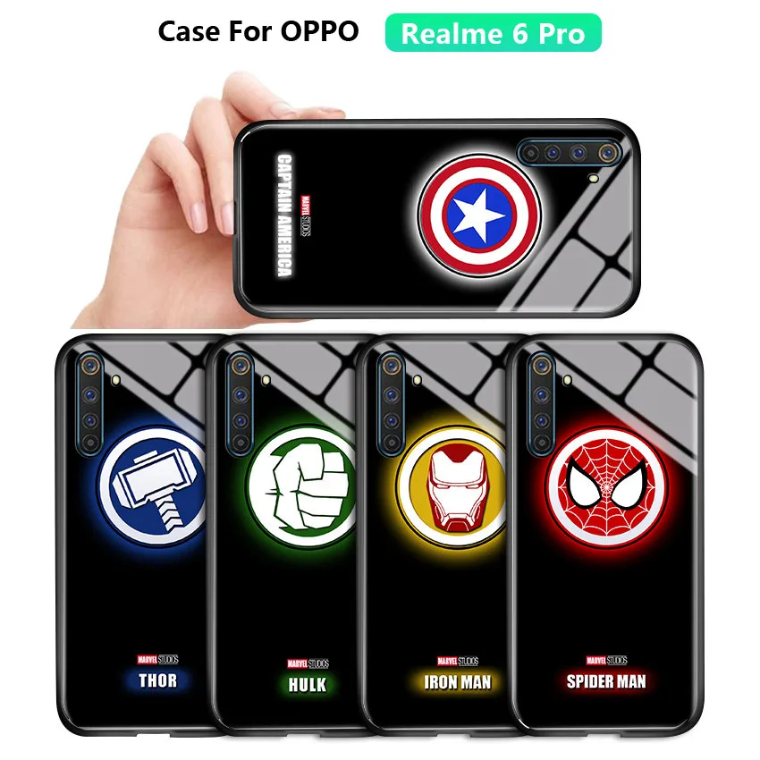 Для Oppo Realme 6 Pro светящийся Марвел Мститель с логотипом супергероя чехол из