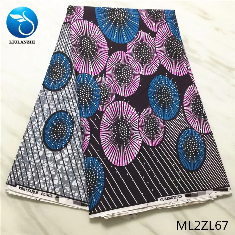LIULANZHI Анкара восковые ткани горячая Распродажа настоящий воск африканская ткань с камнями для женщин 6 ярдов воск хлопок ML2ZL65-ML2ZL74