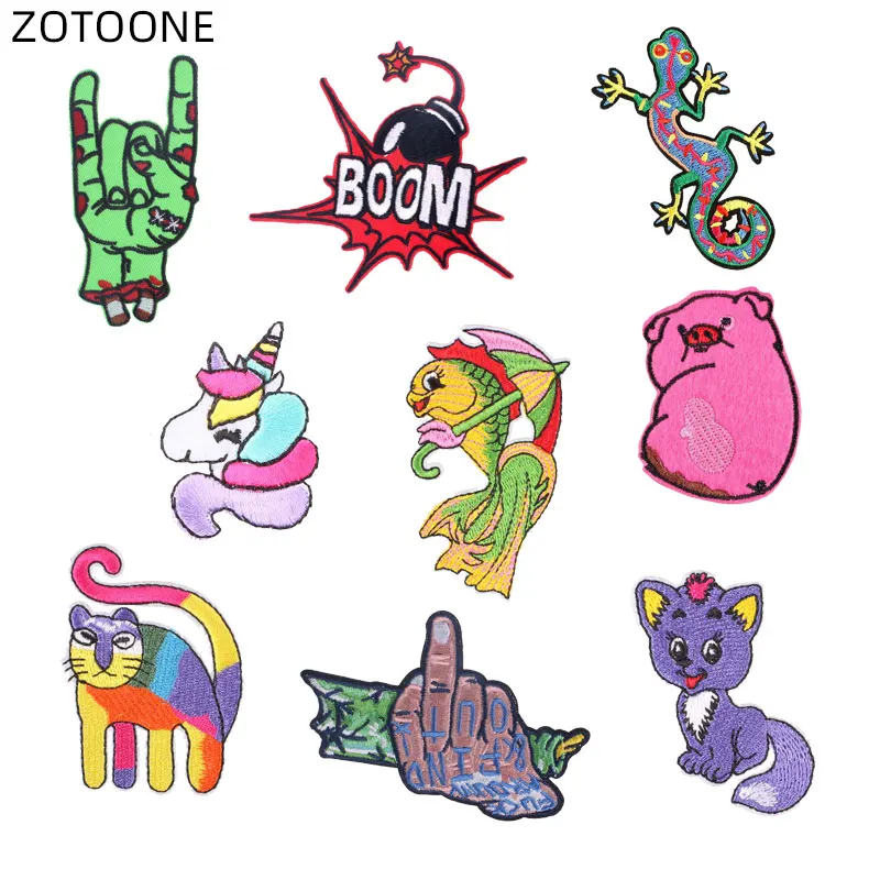 ZOTOONE сшить на патч теплопередачи железа значке для одежды джинсы DIY Вышитые палец