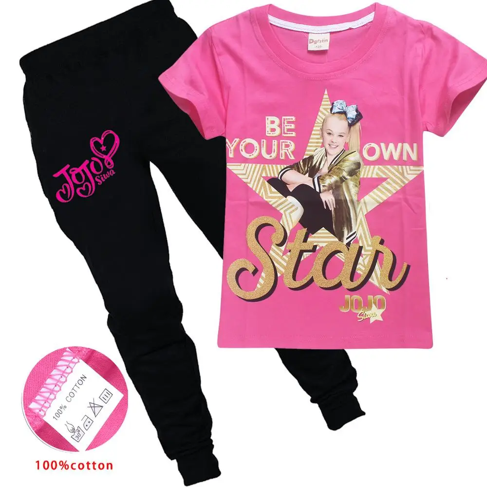 Лидер продаж, JOJO Siwa/летние короткие топы для девочек+ леггинсы, штаны, одежда футболка костюм для косплея для девочек Детские костюмы из 2 предметов - Цвет: model 20