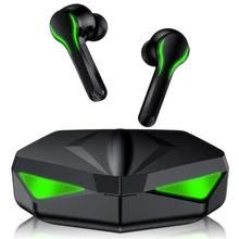 Auriculares para videojuegos, cascos TWS de baja latencia, 65ms, con Bluetooth y micrófono, auriculares inalámbricos con posicionamiento de sonido y bajos de Audio
