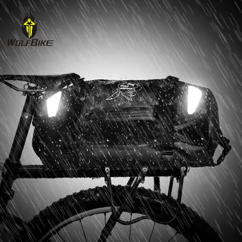 

Waterproof Bike Bag Black PU Leather 20-35L Gym Fitness Workout Camping Motorcycle Tail Seat Bags Bicycle Backpack Handbag