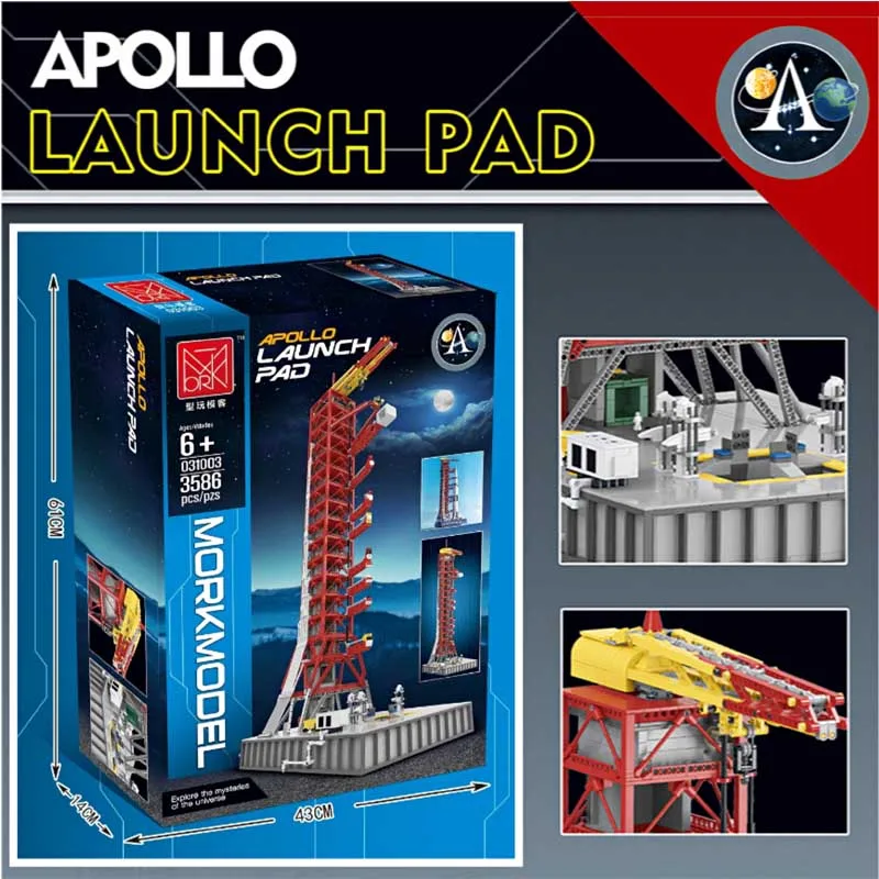 3586 шт. Мокасины 031003 Apolloo Saturn V Launch пусковая черепица совместимая с Apollo | Игрушки и