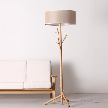 

Postmodern Wood Fabric LED Floor Lamps for Living Room Hotel Floor Lights Lighting Bedroom Study Office Home Decor Standing Lamp