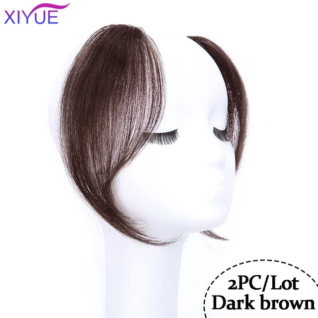 Black/Light Brown Clip In Hair Bangs Hairpiece Accessories Synthetic Fake Bangs Clip In Hair Extensions Clip In Hair Pieces ZH-02