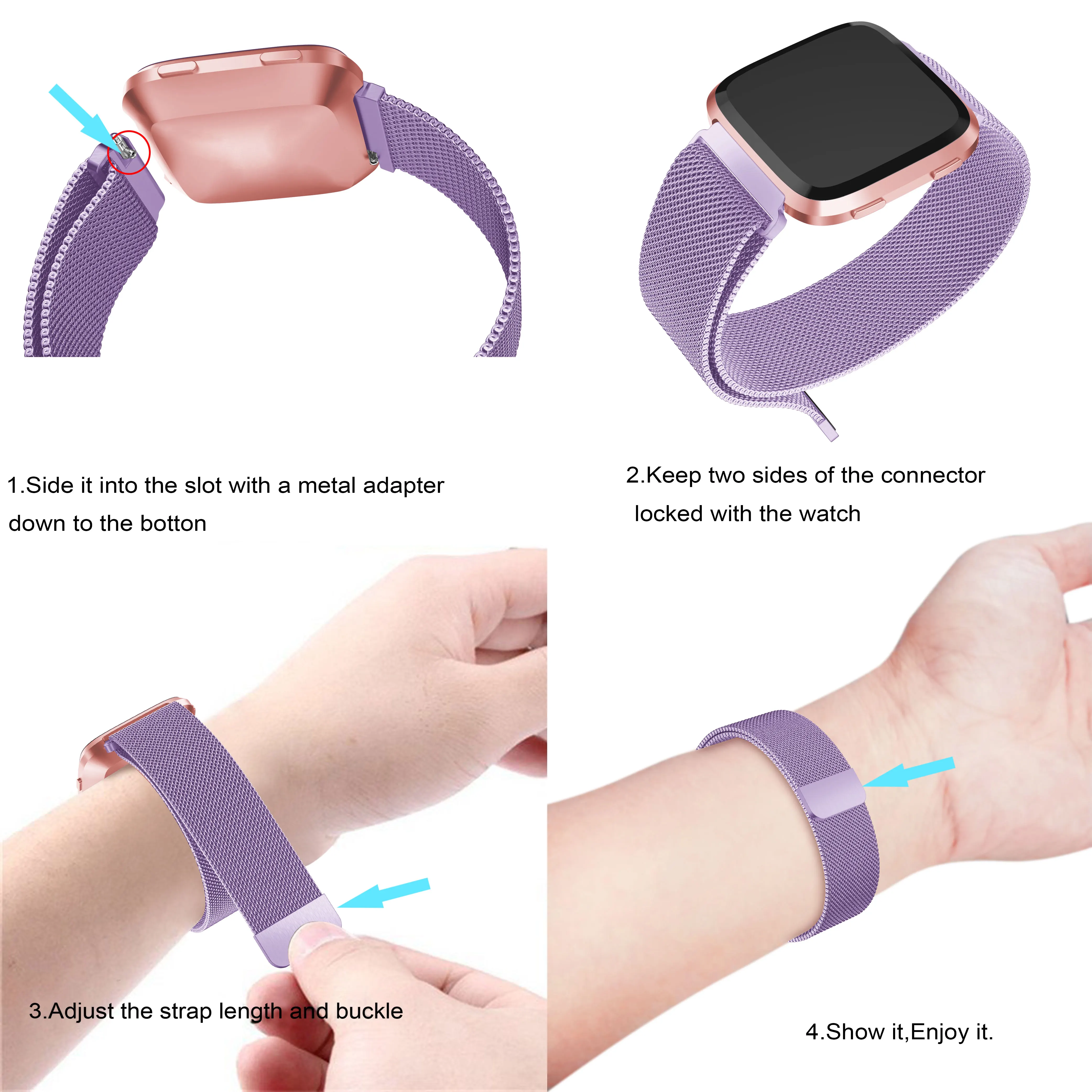 YAYUU Магнитный Миланский ремешок для Fitbit Versa/Blzae браслет из нержавеющей стали для Fitbit Versa 2/Versa Lite умные часы