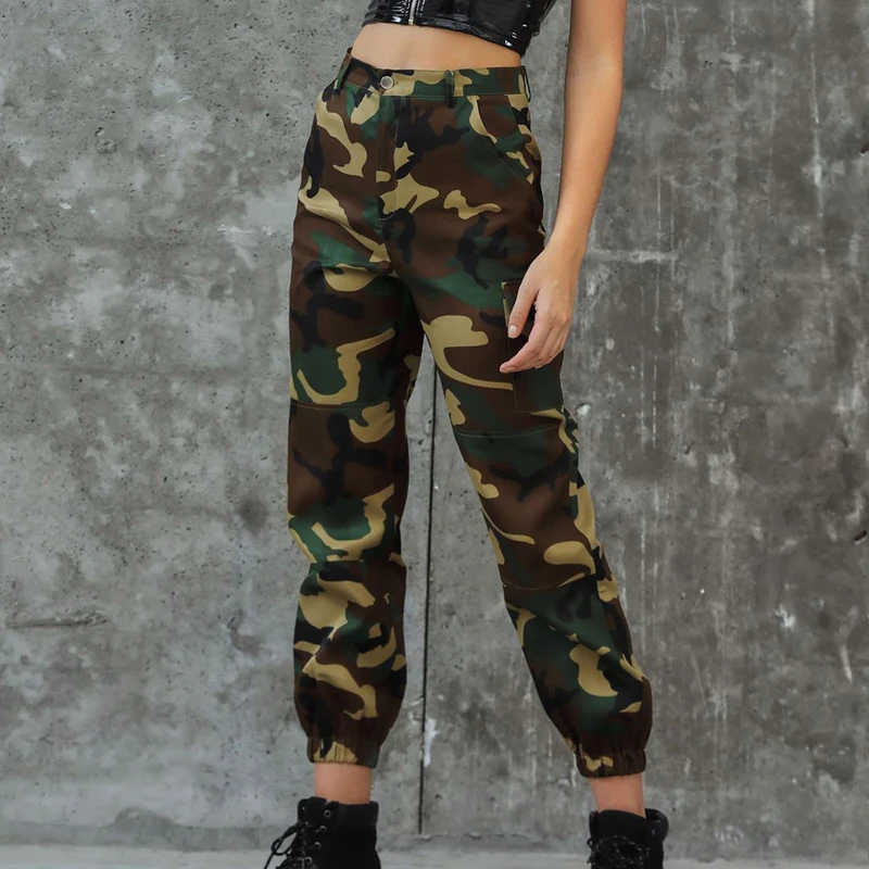 Модные спортивные Леггинсы женские с высокой талией Jogger Брюки Camoflage Jogger женские повседневные брюки фитнес брюки для бега