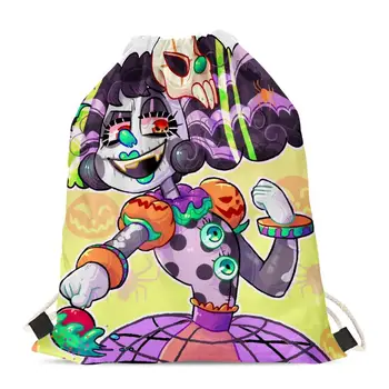 

HYCOOL Drawstring Bag Custom Halloween Skull Print Drawstring Gift Bags Small Backpack for Kids Backpack Gym Yoga Bags for Women