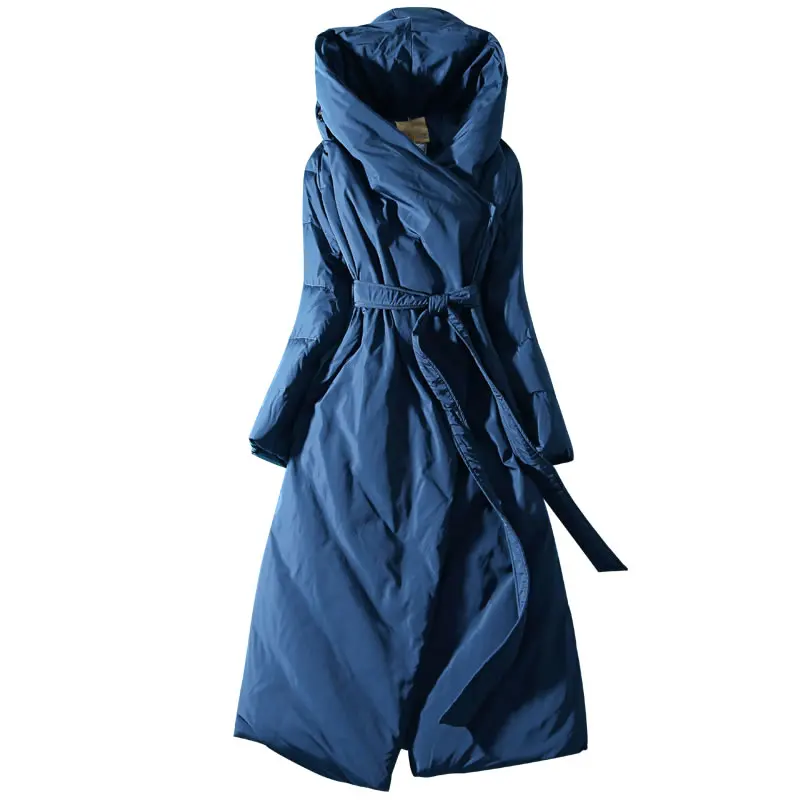 dark blue GCC1497 XITAO/большие размеры, с поясом, черный, синий цвет, пуховик, утолщенный, против холода, модный, с капюшоном, с карманом, Повседневный, подходит для всех зимы, новинка, GCC1497 - Цвет: dark blue GCC1497