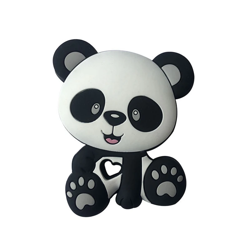 

10pcs/Lot Baby Teether Rodent Silicone Panda Beads DIY Pacifier Chain Necklaces Pendant Bite Chew Teething Toys