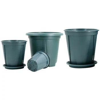 

4pcs Plastic Flowerpots Garden Plastic Flower Pot Simple Planting Pot for Home Store Garden （Calibre 12, 15, 18, 21）