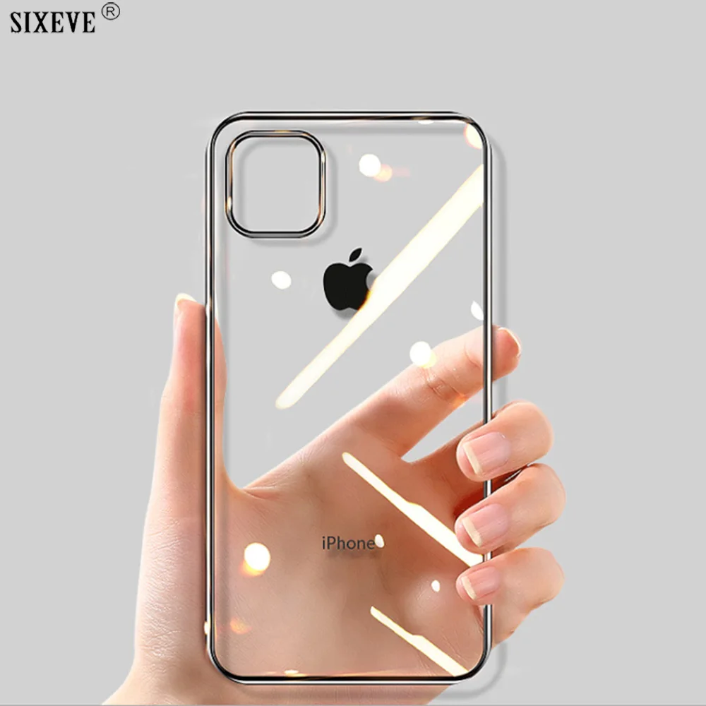 Роскошный силиконовый мягкий прозрачный чехол для iPhone 12 11 Pro XS Max X XR 10 5 6 5S 6S 7 8 Plus