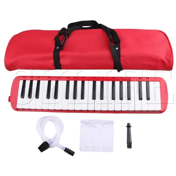 

Plastic Red 46x11x3cm 37 Piano Keys Melodica Harmonica with Carrying Bag