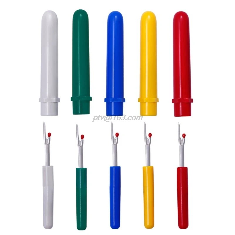 Destripador de costuras con mango de plástico, 5 uds., herramienta de costura, cortador de hilo artesanal, puntada, accesorios de tela para ropa DIY