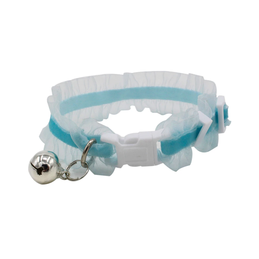 Light Blue Ошейник для щенков, собак, красивые кружевные платья ошейник для домашних животных с расклешенными собака Цепочки и ожерелья размер можно регулировать для товары для щенков питомцев аксессуары для кошки, собаки tm - Цвет: Light Blue